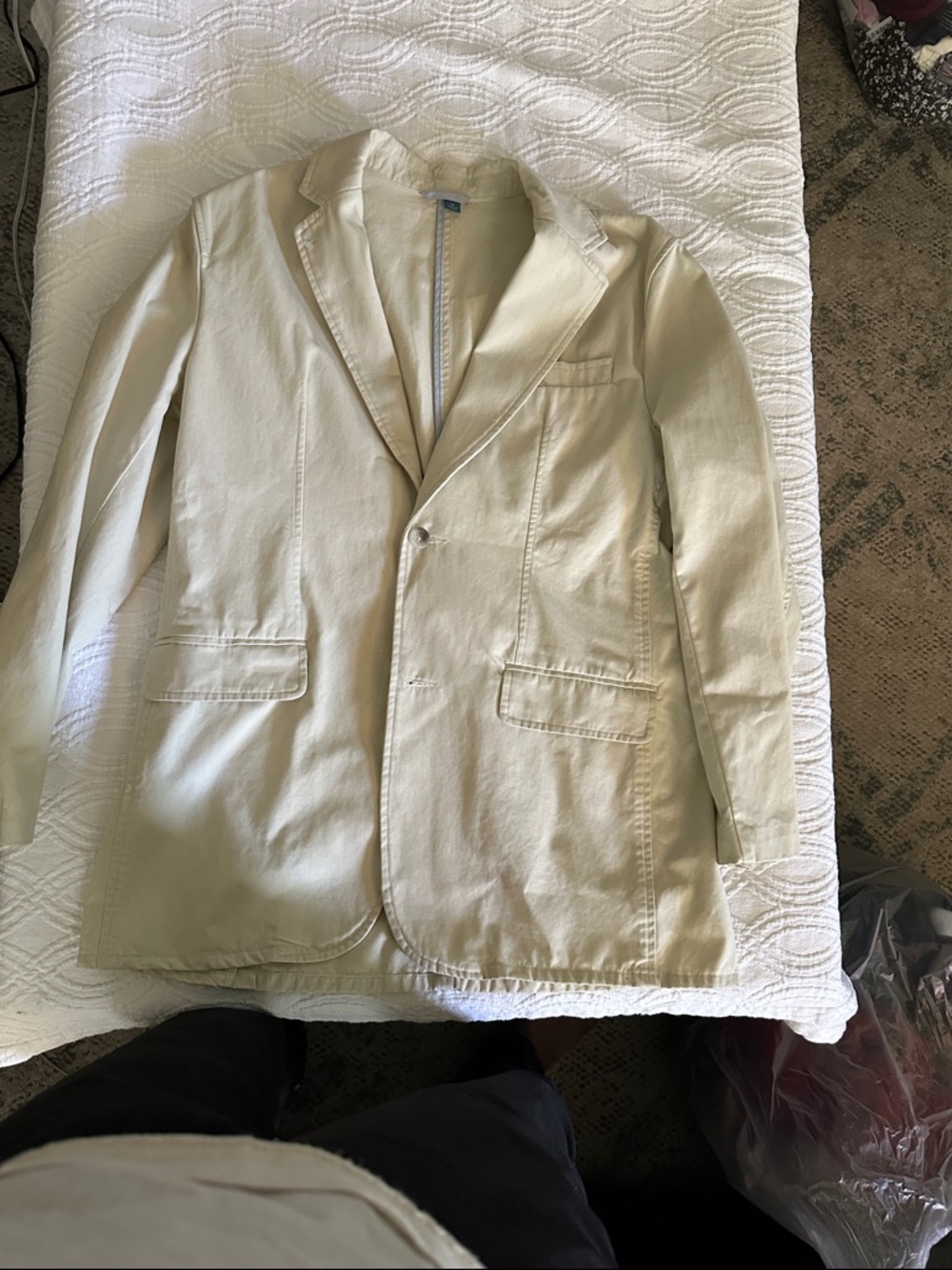 Banana Republic Light Cream Cotton Blazer